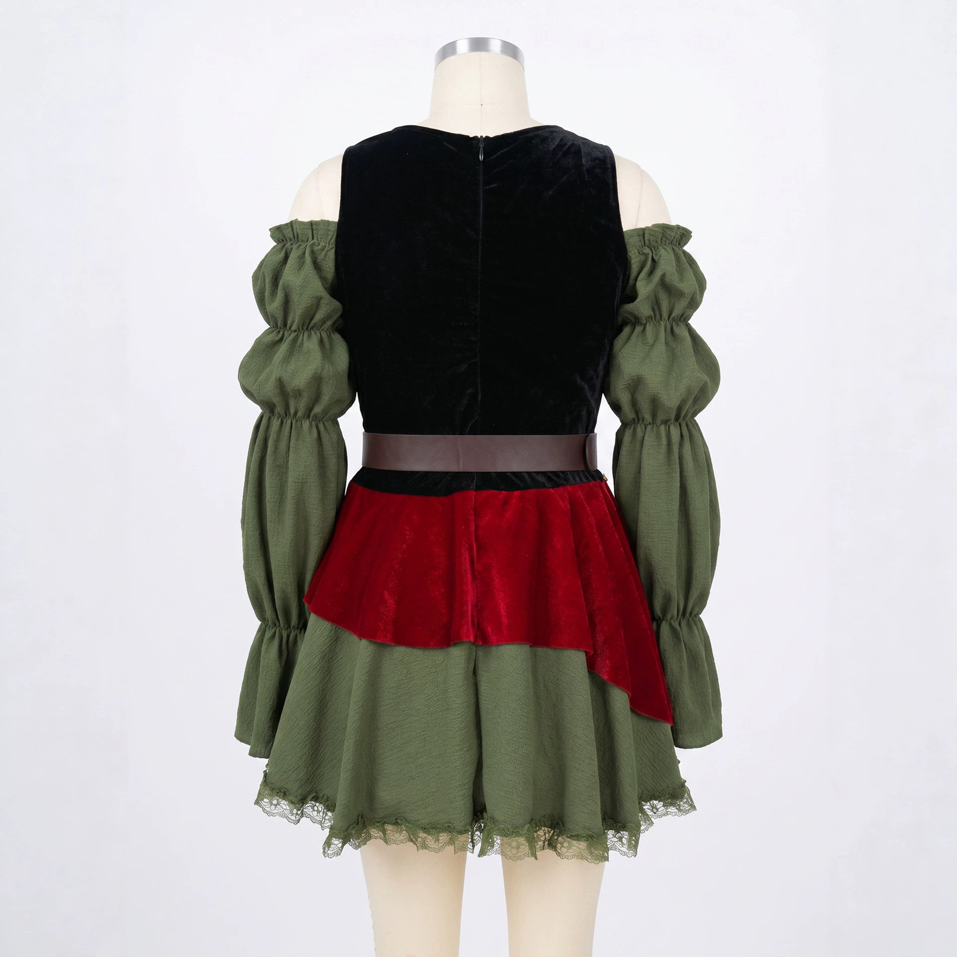 Women Vintage Pirate Dress Halloween Cosplay Costume Medieval Renaissance Outfit